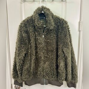 Black Tape Olive Teddy Jacket